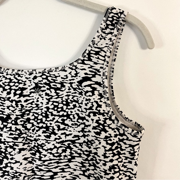 Athleta Shanti Square Neck Crop Tank Animal Print Black White S Activewear - Picture 8 of 11